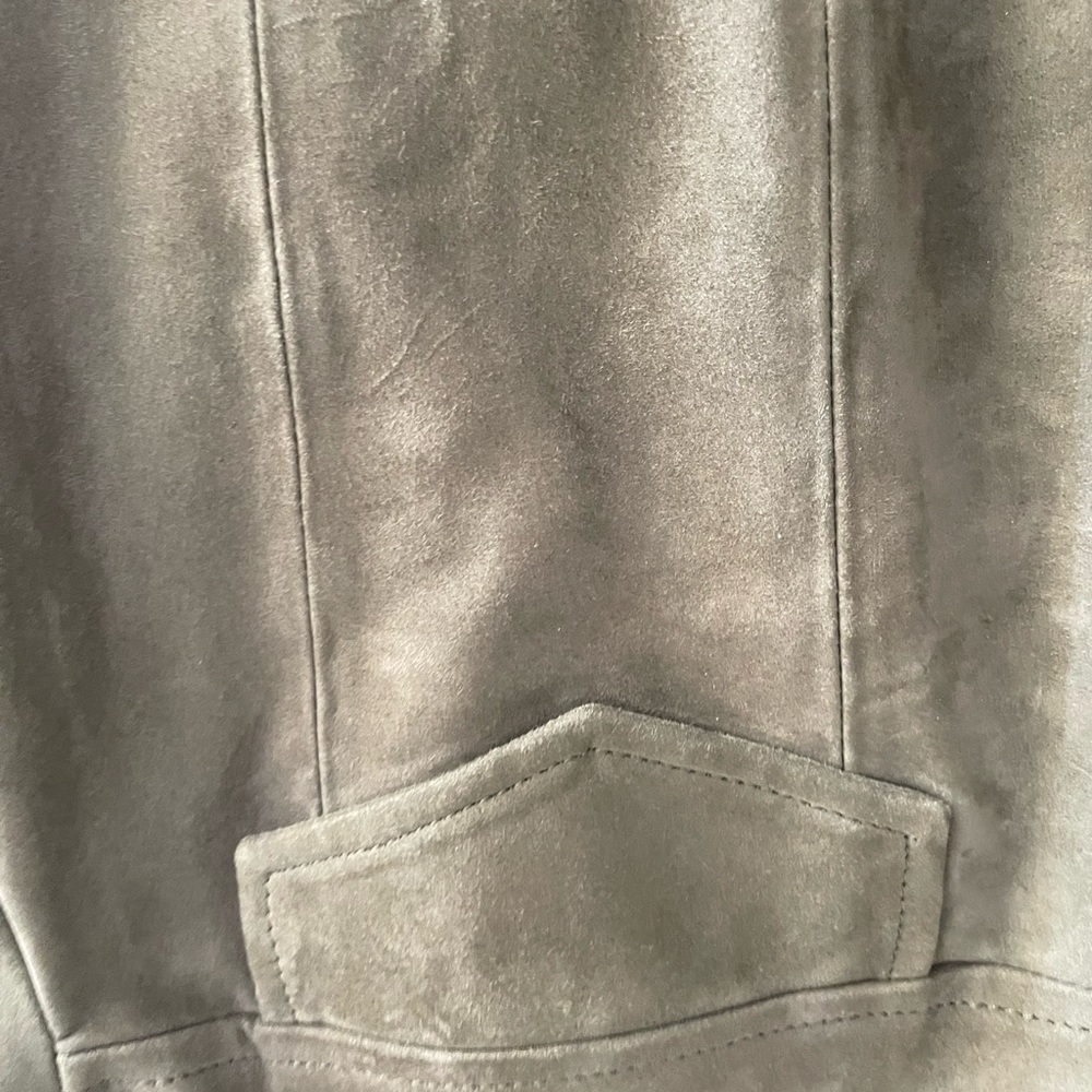 Sandro “Thom” Olive Green Women's SUEDE LEATHER Jacket - Picture 7 of 9